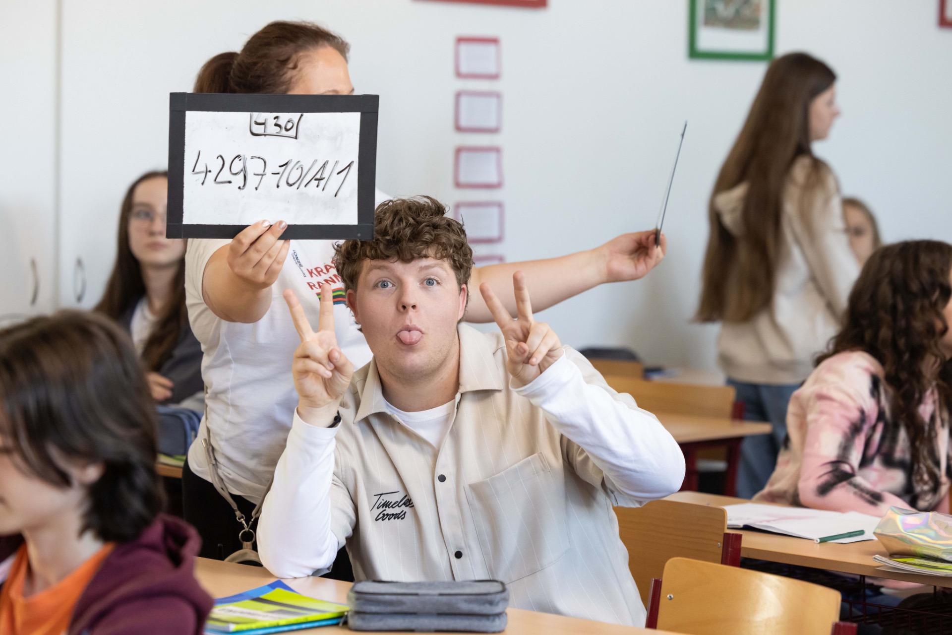 Petr Komínek na natáčení seriálu Ulice
